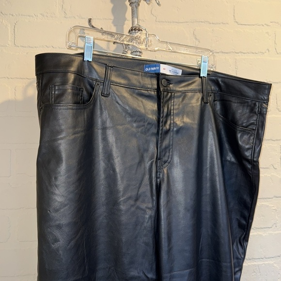 Old Navy High-Rise Faux Leather Pants OG loose sz 20 like new - Picture 2 of 4